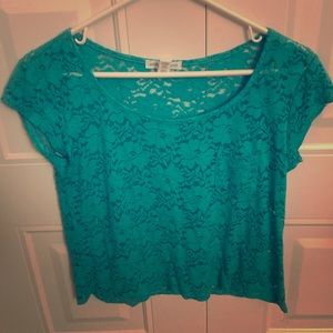 Teal crop top